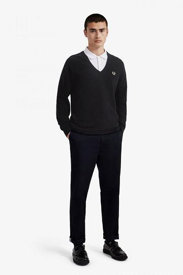 Black Fred Perry K7315 Men's Knitwear | PH 1315QMAZ